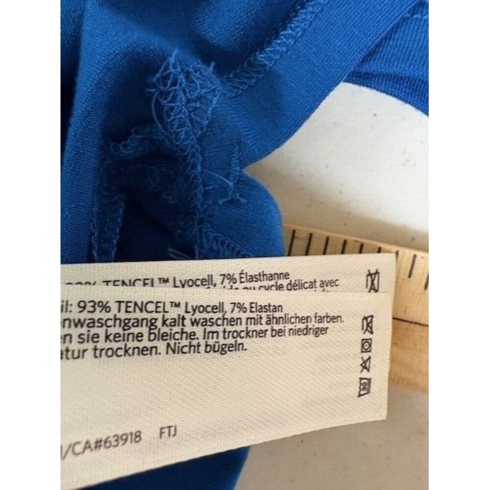 Eileen Fisher Style  63918  SZ Medium Blue Green Stretch Jersey Knit Crew Tunic - Picture 9 of 13